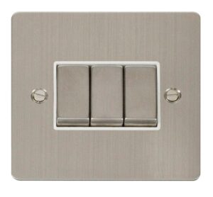 Click Scolmore - Click Define Ingot 10Ax 3 Gang 2 Way Switch White (FPSS413WH)