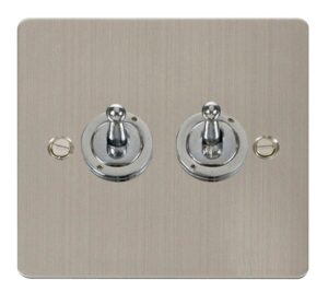 Click Scolmore - Click Define 10Ax 2 Gang 2 Way Toggle Switch (FPSS422)