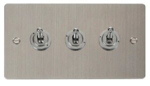 Click Scolmore - Click Define 10Ax 3 Gang 2 Way Toggle Switch (FPSS423)