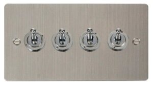 Click Scolmore - Click Define 10Ax 4 Gang 2 Way Toggle Switch (FPSS424)