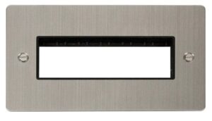 Click Scolmore - Click Define 2 Gang Plate 6 In-Line Switch Aperture Black (FPSS426BK)
