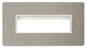 Click Scolmore - Click Define 2 Gang Plate 6 In-Line Switch Aperture White (FPSS426WH)