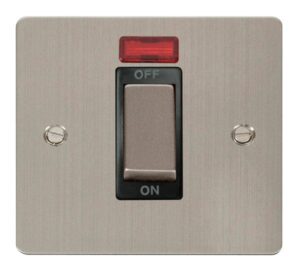 Click Scolmore - Click Define Ingot 1 Gang 45A Dp Switch With Neon Black (FPSS501BK)