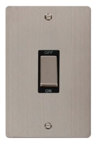 Click Scolmore - Click Define Ingot 2 Gang 45A Dp Switch Black (FPSS502BK)