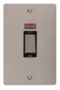 Click Scolmore - Click Define Ingot 2 Gang 45A Dp Switch With Neon Black (FPSS503BK)