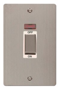 Click Scolmore - Click Define Ingot 2 Gang 45A Dp Switch With Neon White (FPSS503WH)