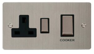 Click Scolmore - Click Define Ingot 45A Dp Switch 13A Switched Socket Black (FPSS504BK)