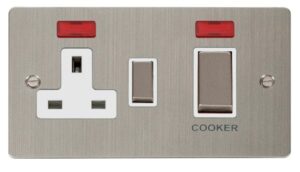 Click Scolmore - Click Define Ingot 45A Dp Switch 13A Switched Socket & Neons (2) White (FPSS505WH)