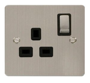 Click Define Ingot 1 Gang 13A Dp Switched Socket Black