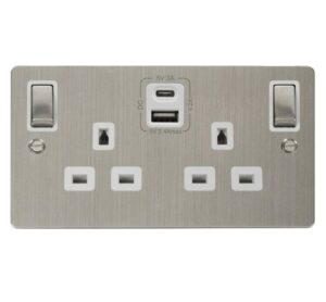 Click Define 2G 13A Switch Skt 4.2A A&C Usb Ingot Fpss Wh