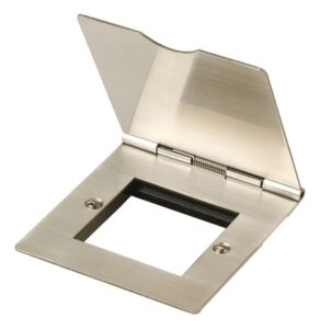 Click Scolmore - Click New Media 1 Gang New Media Floor Plate Twin Aperture Stainless Steel (FS311SS)