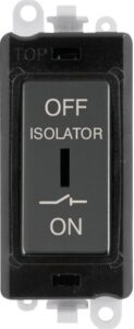 Click Scolmore - Click GridPro 10A 3 Pole Fan Isolation Switch Black Insert Black Nickel Switch (GM1030BKBN)