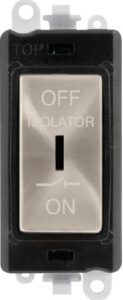 Click Scolmore - Click GridPro 10A 3 Pole Fan Isolation Switch Black Insert Brushed Steel Switch (GM1030BKBS)