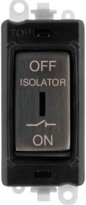 Click Scolmore - Click GridPro 10A 3 Pole Fan Isolation Switch Black Insert Matt Bronze Switch (GM1030BKBZ)