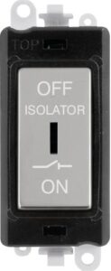 Click Scolmore - Click GridPro 10A 3 Pole Fan Isolation Switch Black Insert Polished Chrome Switch (GM1030BKCH)