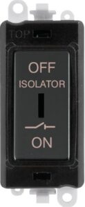 Click Scolmore - Click GridPro 10A 3 Pole Fan Isolation Switch Black Insert Metal Black Switch (GM1030BKMB)