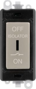 Click Scolmore - Click GridPro 10A 3 Pole Fan Isolation Switch Black Insert Pearl Nickel Switch (GM1030BKPN)
