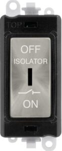 Click Scolmore - Click GridPro 10A 3 Pole Fan Isolation Switch Black Insert Satin Chrome Switch (GM1030BKSC)