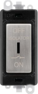 Click Scolmore - Click GridPro 10A 3 Pole Fan Isolation Switch Black Insert Stainless Steel Switch (GM1030BKSS)