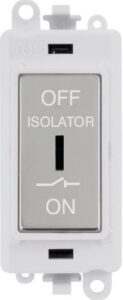 Click Scolmore - Click GridPro 10A 3 Pole Fan Isolation Switch Polar White Insert Polished Chrome Switch (GM1030PWCH)