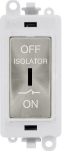 Click Scolmore - Click GridPro 10A 3 Pole Fan Isolation Switch Polar White Insert Satin Chrome Switch (GM1030PWSC)