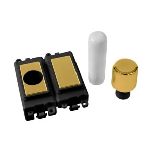 Click Scolmore - Click GridPro 2 Module Dimmer Mounting Kit Black Polished Brass (GM150BKBR)