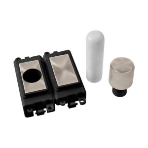 Click Scolmore - Click GridPro 2 Module Dimmer Mounting Kit Black Brushed Stainless (GM150BKBS)