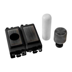 Click Scolmore - Click GridPro 2 Module Dimmer Mounting Kit Black Insert Metal Matt Bronze (GM150BKBZ)