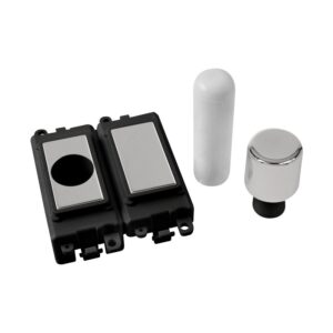 Click Scolmore - Click GridPro 2 Module Dimmer Mounting Kit Black Polished Chrome (GM150BKCH)
