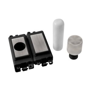 Click Scolmore - Click GridPro 2 Module Dimmer Mounting Kit Black Stainless Steel (GM150BKSS)