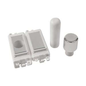 Click Scolmore - Click GridPro 2 Module Dimmer Mounting Kit White Polished Chrome (GM150PWCH)