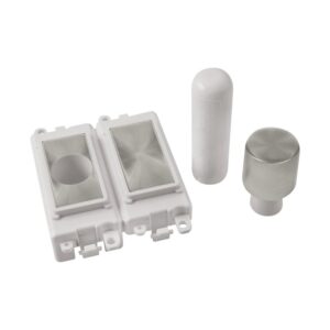 Click Scolmore - Click GridPro 2 Module Dimmer Mounting Kit White Satin Chrome (GM150PWSC)