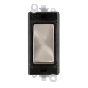 Click Scolmore - Click GridPro 20Ax 1 Way Switch Module Black Brushed Stainless (GM2001BKBS)
