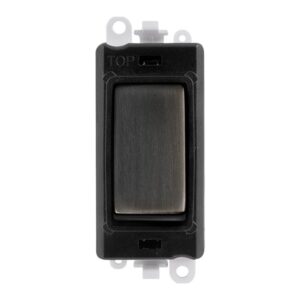 Click Scolmore - Click GridPro 20Ax 1 Way Switch Module Black Insert Metal Matt Bronze Switch (GM2001BKBZ)