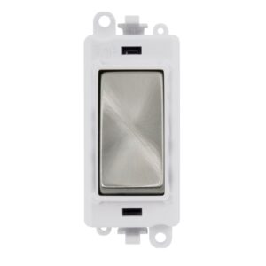 Click Scolmore - Click GridPro 20Ax 1 Way Switch Module White Satin Chrome (GM2001PWSC)