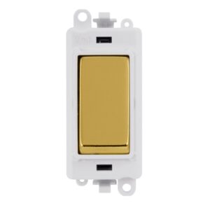 Click Scolmore - Click GridPro 20Ax 2 Way Switch Module White Polished Brass (GM2002PWBR)