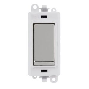 Click Scolmore - Click GridPro 20Ax 2 Way Switch Module White Polished Chrome (GM2002PWCH)