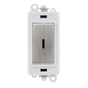 Click Scolmore - Click GridPro 20Ax 2 Way Keyswitch Module White Stainless Steel (GM2003PWSS)