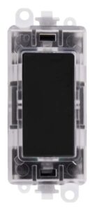 Click Scolmore - Click GridPro 250V~ Green Transparent Illuminated Blank Module Black (GM2008GTBK)