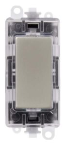 Click Scolmore - Click GridPro 250V~ Green Transparent Illuminated Blank Module Pearl Nickel (GM2008GTPN)