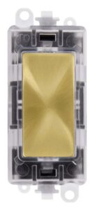 Click Scolmore - Click GridPro 250V~ Green Transparent Illuminated Blank Module Satin Brass (GM2008GTSB)