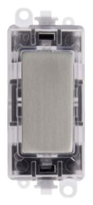 Click Scolmore - Click GridPro 250V~ Green Transparent Illuminated Blank Module Stainless Steel (GM2008GTSS)