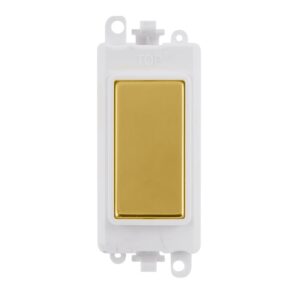Click Scolmore - Click GridPro Blank Module White Polished Brass (GM2008PWBR)