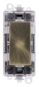 Click Scolmore - Click GridPro 250V~ Red Transparent Illuminated Blank Module Antique Brass (GM2008RTAB)