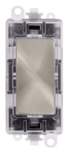 Click Scolmore - Click GridPro 250V~ Red Transparent Illuminated Blank Module Brushed Steel (GM2008RTBS)