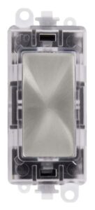Click Scolmore - Click GridPro 250V~ Red Transparent Illuminated Blank Module Satin Chrome (GM2008RTSC)