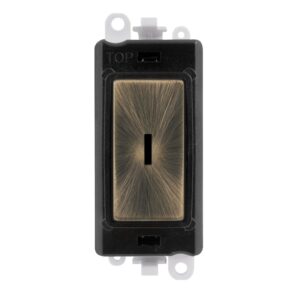 Click Scolmore - Click GridPro 20Ax 2 Way Retractive Keyswitch Module Black Antique Brass (GM2014BKAB)