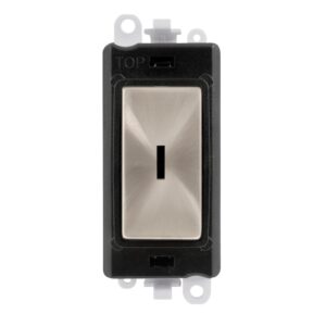 Click Scolmore - Click GridPro 20Ax 2 Way Retractive Keyswitch Module Black Brushed Stainless (GM2014BKBS)