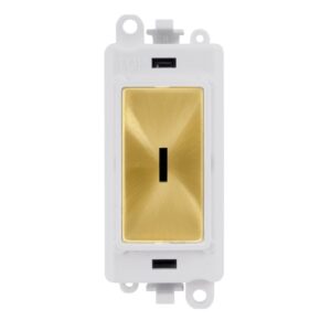 Click Scolmore - Click GridPro 20Ax 2 Way Retractive Keyswitch Module White Satin Brass (GM2014PWSB)