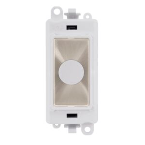Click Scolmore - Click GridPro 20A Flex Outlet Module White Brushed Stainless (GM2017PWBS)